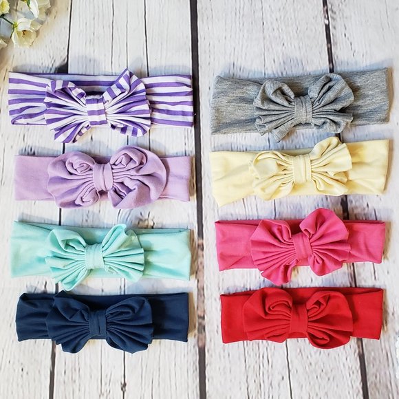 Bundle of 8 - Baby Big Bow Headbands - Picture 3 of 12